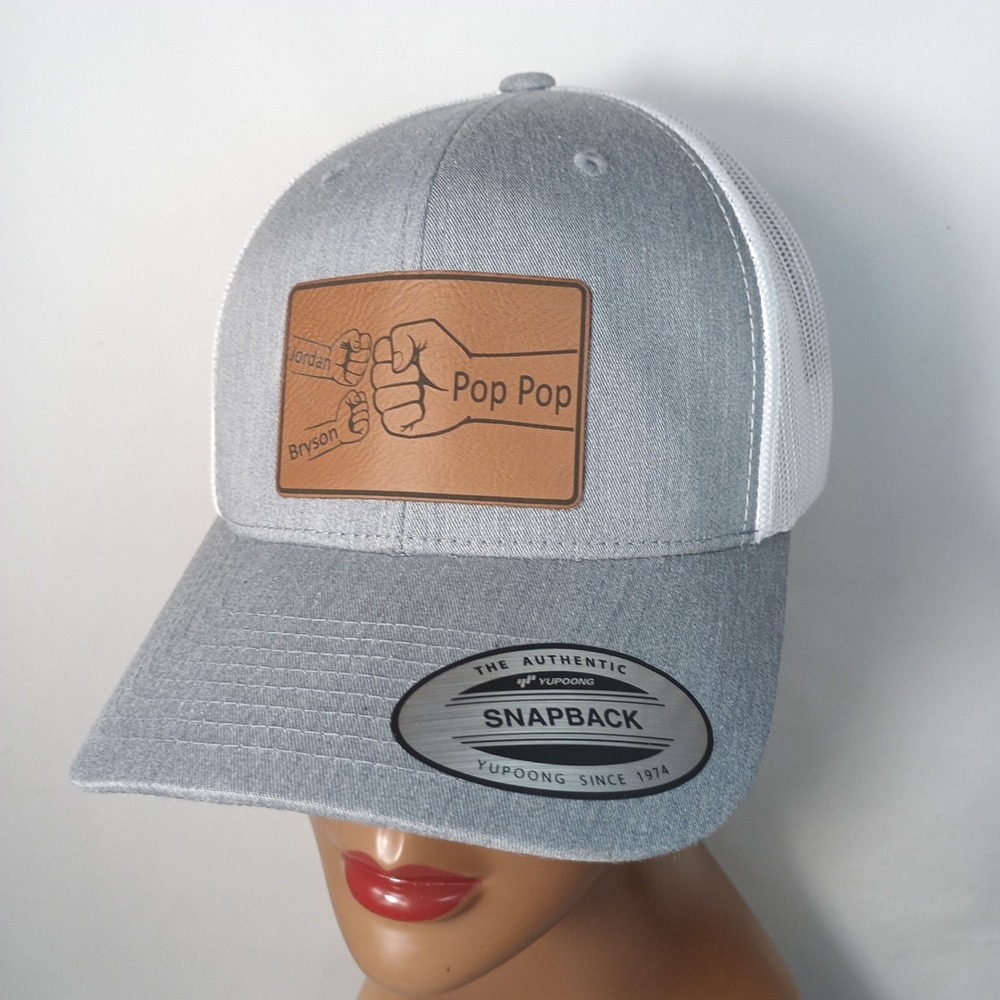 The Classics Yupoong POP POP Leather Patch Polyester Snapback Baseball Cap